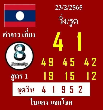 แนวทางหวยลาว 23/2/65 ชุดที่ 15