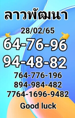 แนวทางหวยลาว 28/3/65 ชุดที่ 1