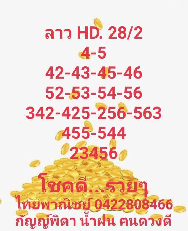 แนวทางหวยลาว 28/3/65 ชุดที่ 19