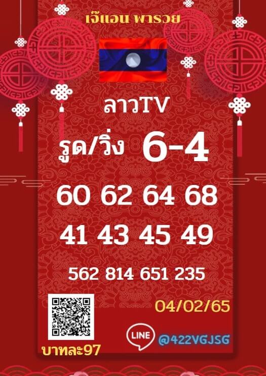 แนวทางหวยลาว 4/2/65 ชุดที่ 13