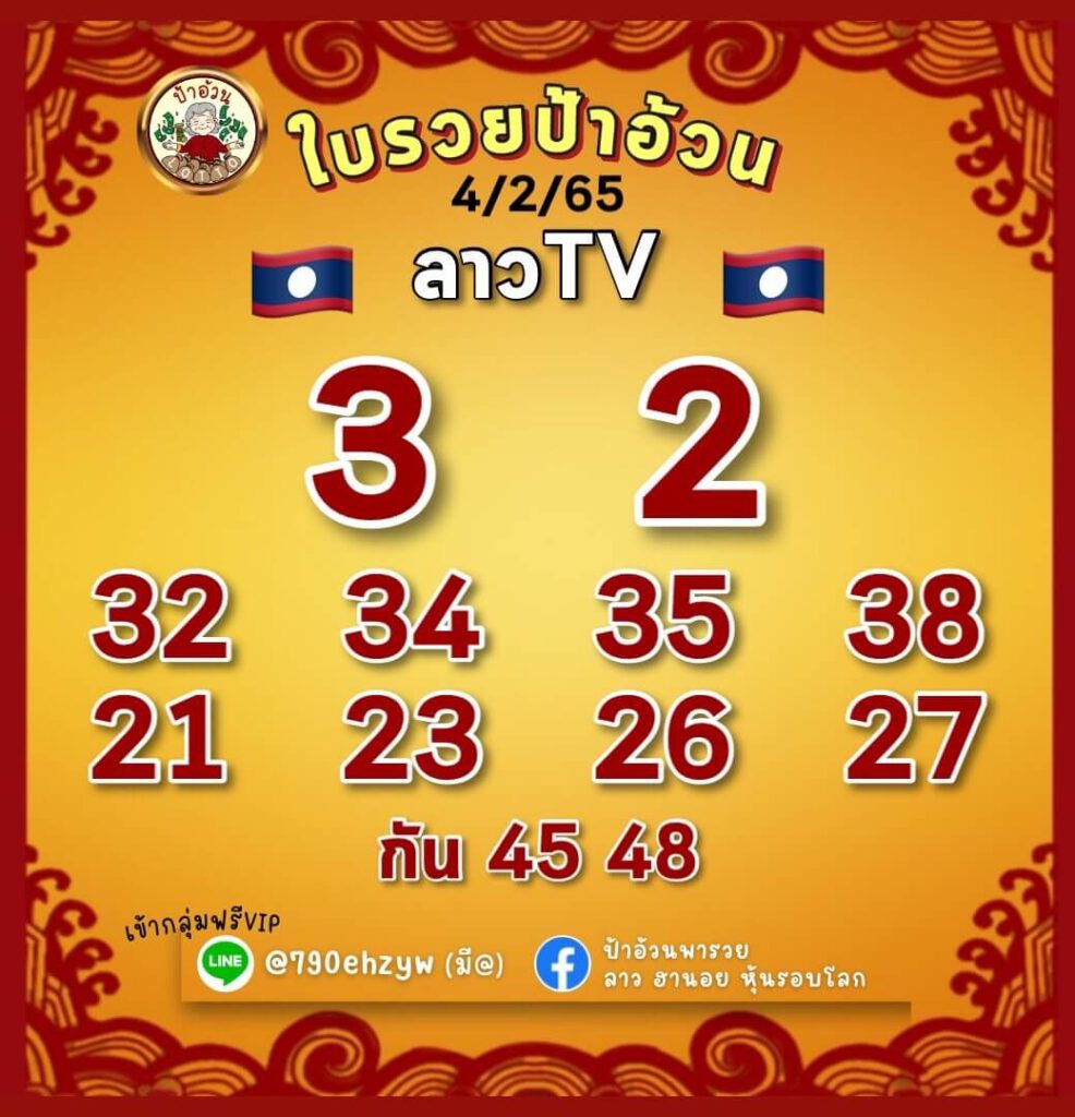 แนวทางหวยลาว 4/2/65 ชุดที่ 4