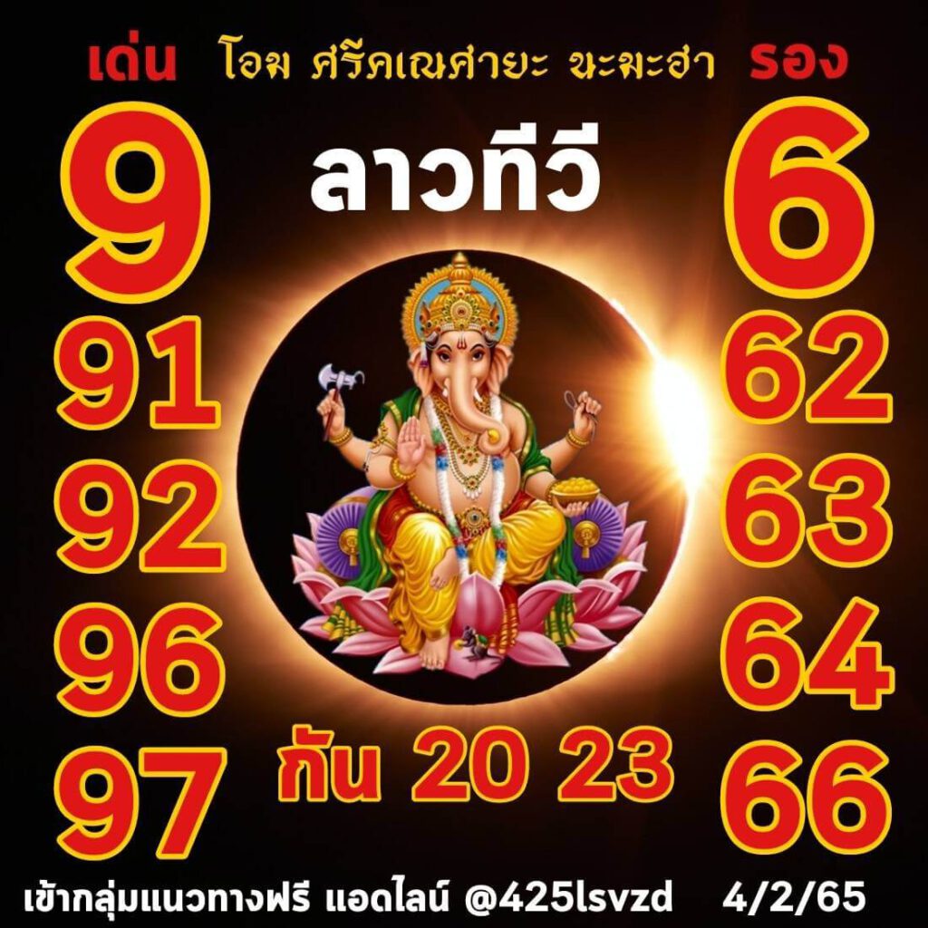 แนวทางหวยลาว 4/2/65 ชุดที่ 5