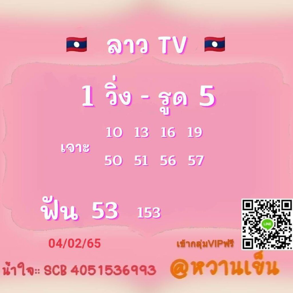 แนวทางหวยลาว 4/2/65 ชุดที่ 8