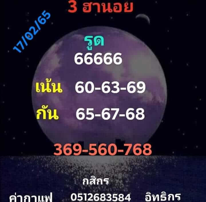 แนวทางหวยฮานอย 17/2/65 ชุดที่ 9