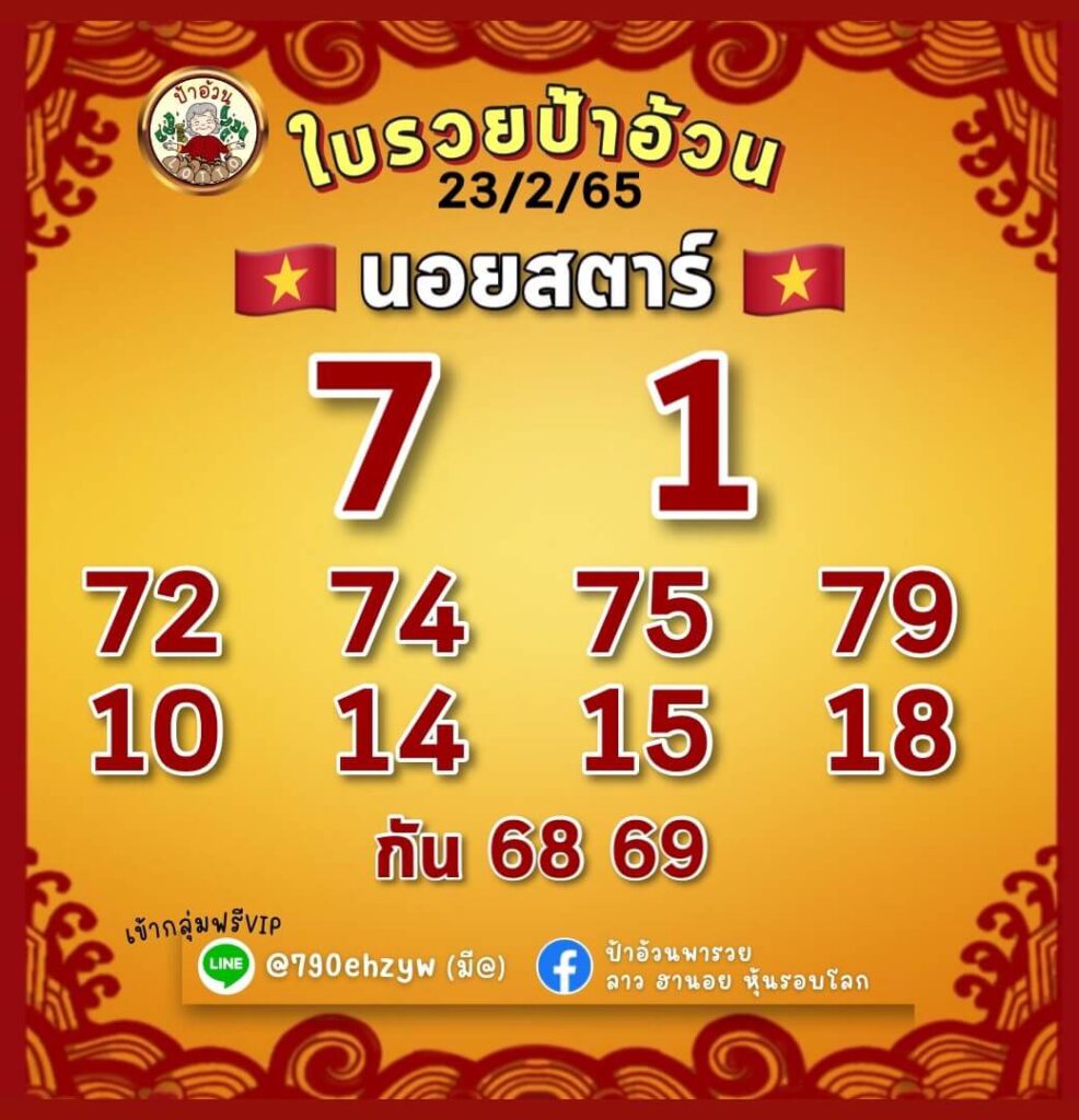 แนวทางหวยฮานอย 23/2/65 ชุดที่ 11