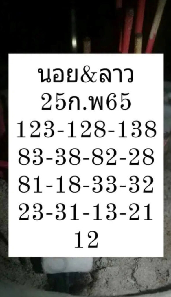 แนวทางหวยฮานอย 25/2/65 ชุดที่ 15