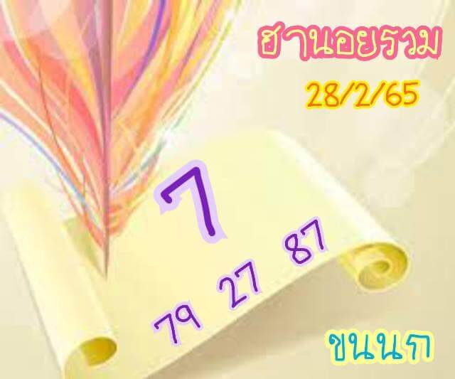 แนวทางหวยฮานอย 28/2/65 ชุดที่ 8