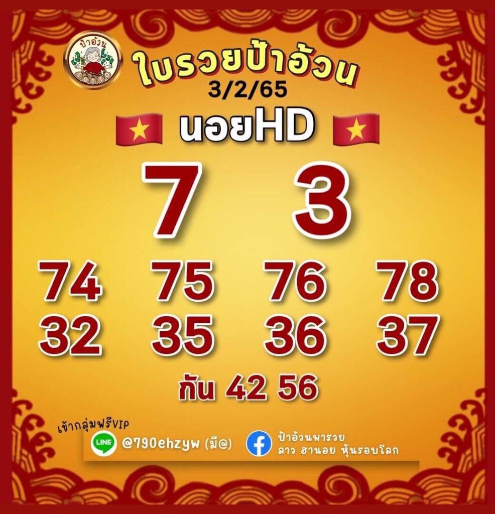 แนวทางหวยฮานอย 3/2/65 ชุดที่ 7