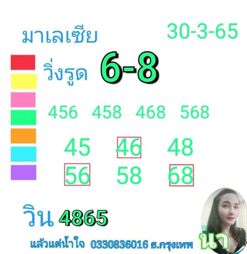 แนวทางหวยมาเลย์ 30/3/65 ชุดที่ 17