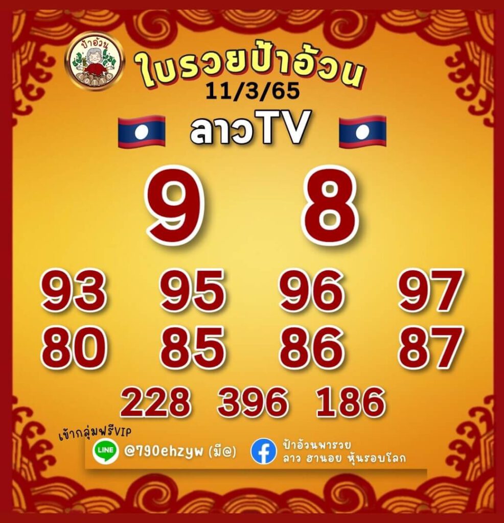 แนวทางหวยลาว 11/3/65 ชุดที่ 11