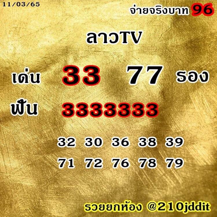 แนวทางหวยลาว 11/3/65 ชุดที่ 12