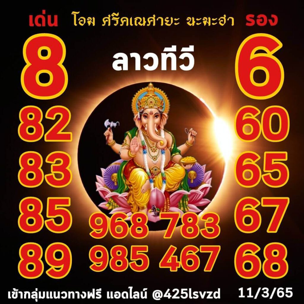 แนวทางหวยลาว 11/3/65 ชุดที่ 16