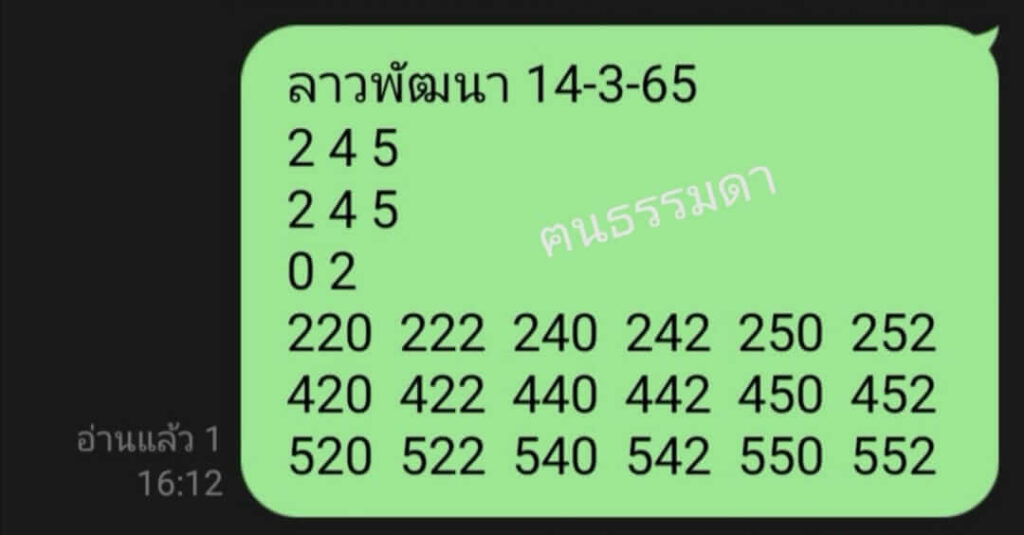 แนวทางหวยลาว 14/3/65 ชุดที่ 11