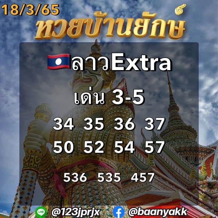 แนวทางหวยลาว 18/3/65 ชุดที่ 18