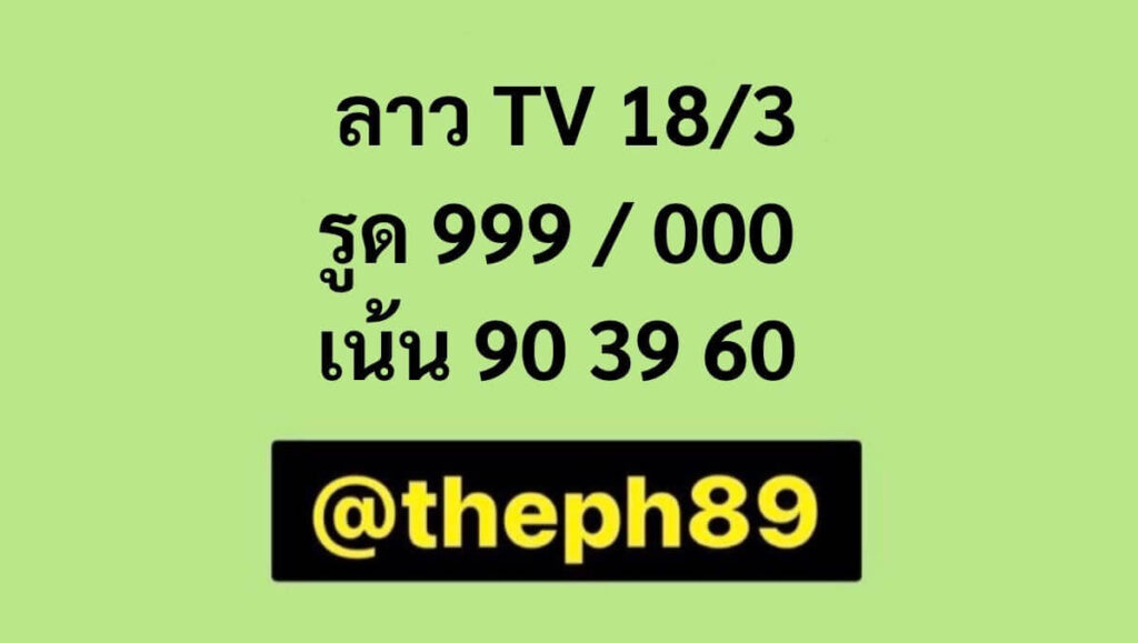 แนวทางหวยลาว 18/3/65 ชุดที่ 6