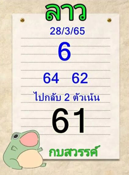 แนวทางหวยลาว 28/3/65 ชุดที่ 18