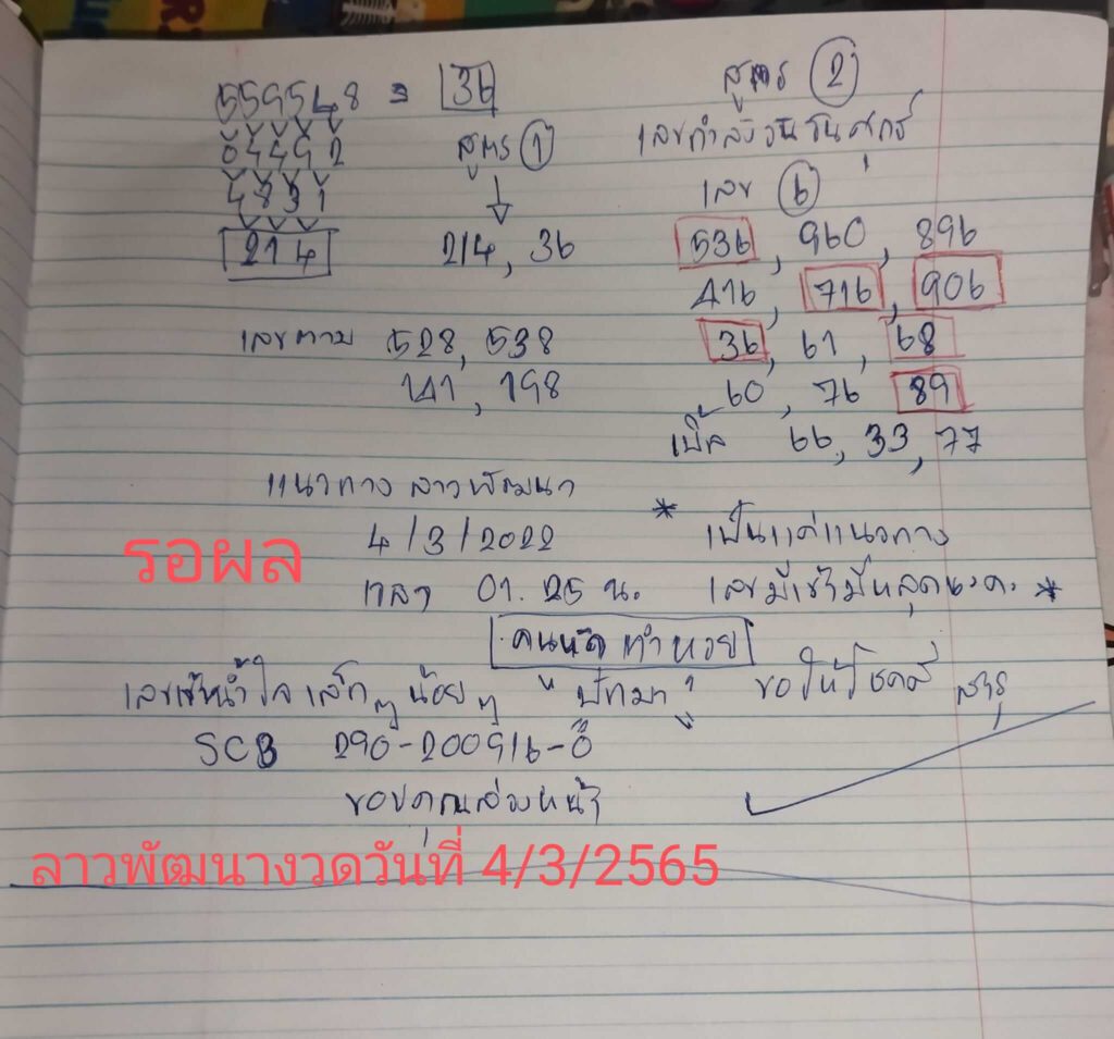 แนวทางหวยลาว 4/3/65 ชุดที่ 20