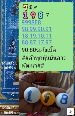 แนวทางหวยลาว 7/3/65 ชุดที่ 7