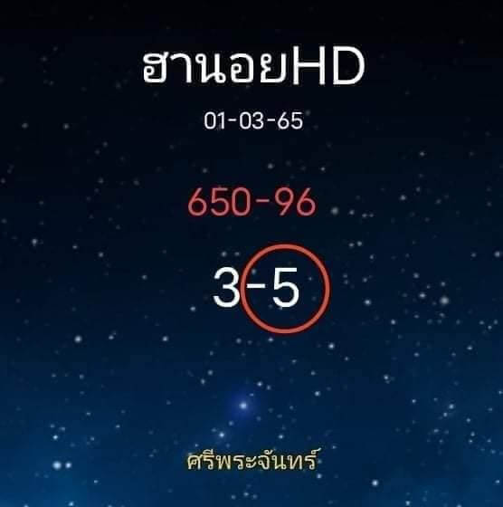 แนวทางหวยฮานอย 1/3/65 ชุดที่ 2