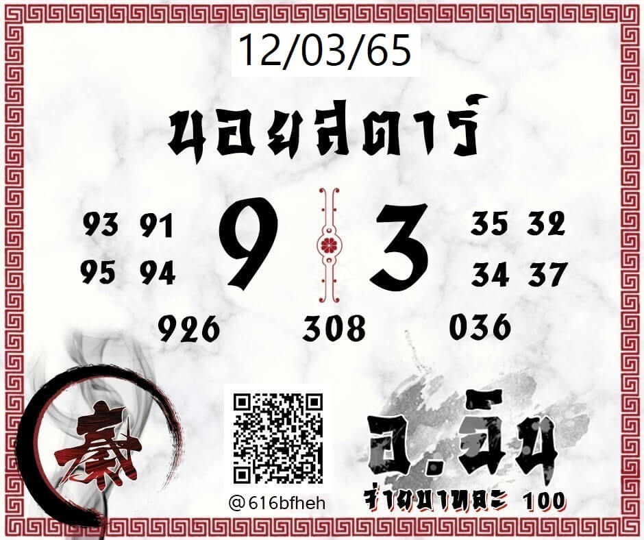 แนวทางหวยฮานอย 12/3/65 ชุดที่ 12