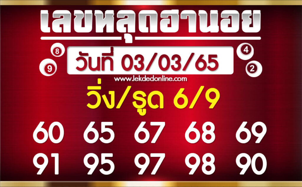 แนวทางหวยฮานอย 3/3/65 ชุดที่ 16