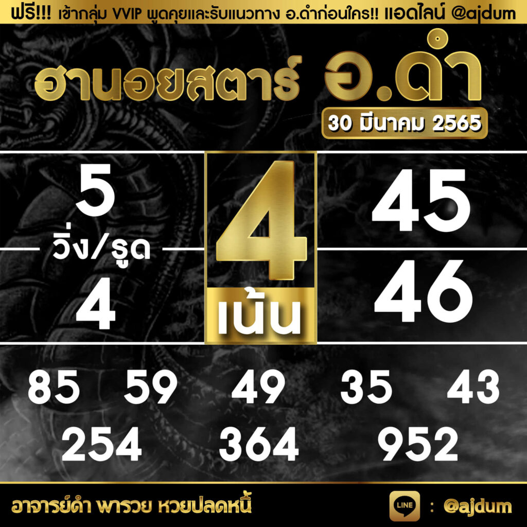 แนวทางหวยฮานอย 30/3/65 ชุดที่ 18