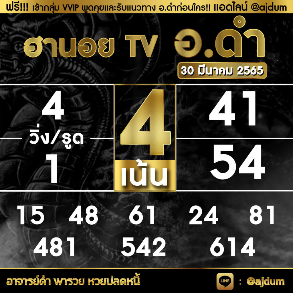 แนวทางหวยฮานอย 30/3/65 ชุดที่ 19