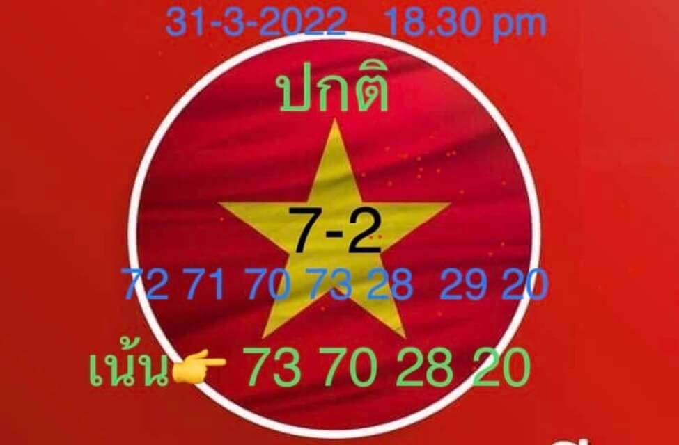 แนวทางหวยฮานอย 31/3/65 ชุดที่ 17