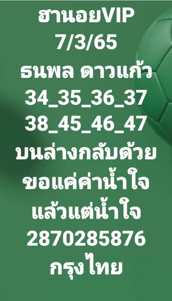 แนวทางหวยฮานอย 7/3/65 ชุดที่ 1