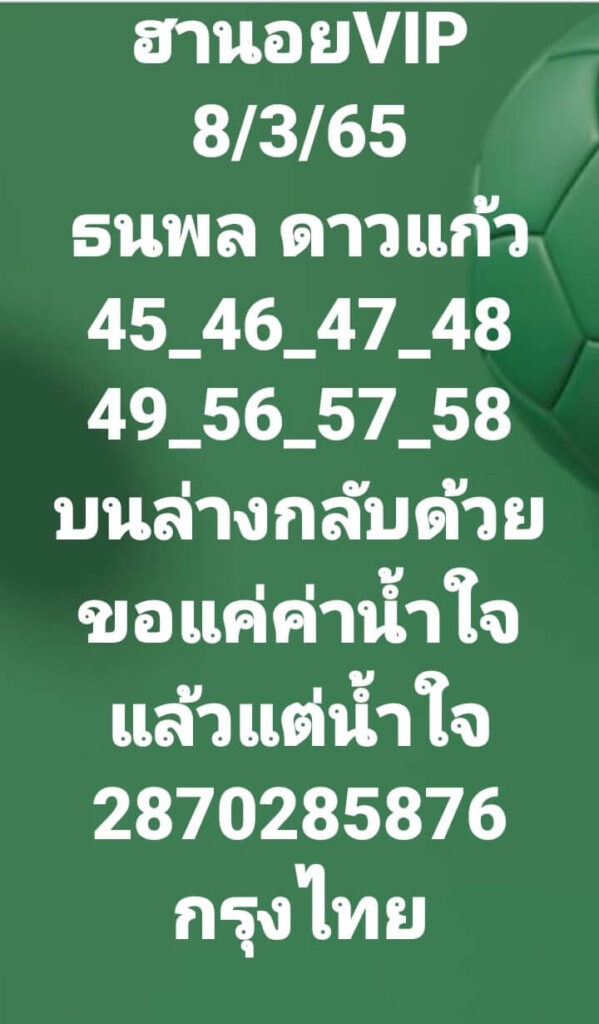 แนวทางหวยฮานอย 8/3/65 ชุดที่ 17