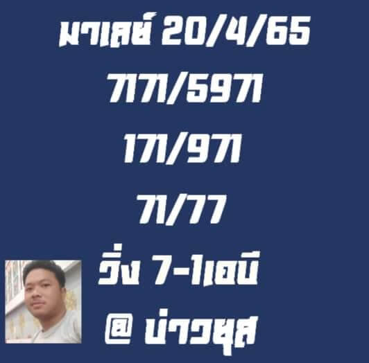 แนวทางหวยมาเลย์ 20/4/65 ชุดที่ 11