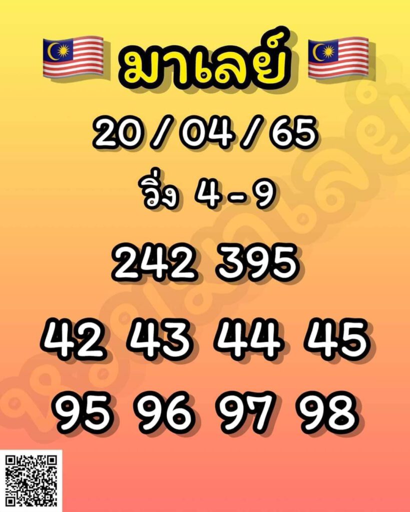 แนวทางหวยมาเลย์ 20/4/65 ชุดที่ 17