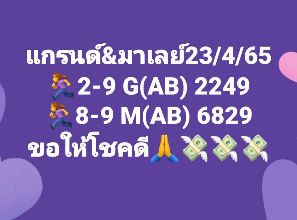 แนวทางหวยมาเลย์ 23/4/65 ชุดที่ 13