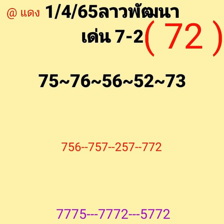 แนวทางหวยลาว 1/4/65 ชุดที่ 14