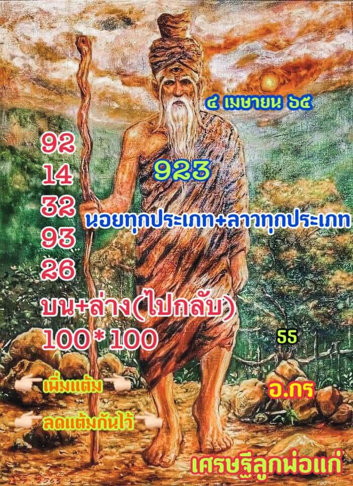 แนวทางหวยลาว 4/4/65 ชุดที่ 18