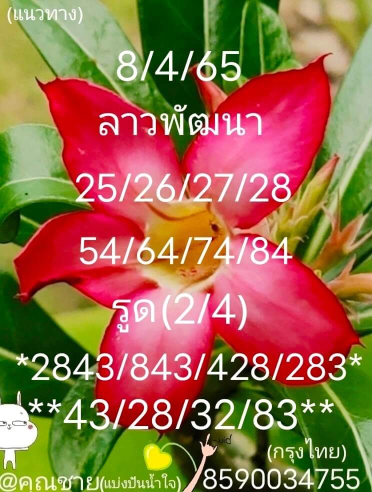 แนวทางหวยลาว 8/4/65 ชุดที่ 13