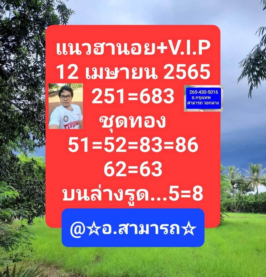 แนวทางหวยฮานอย 12/4/65 ชุดที่ 11