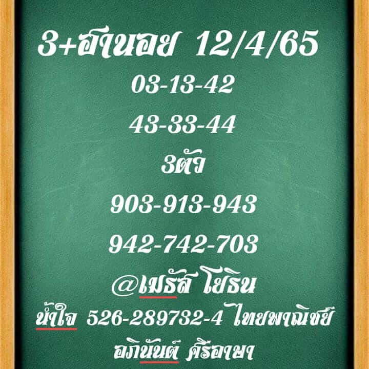 แนวทางหวยฮานอย 12/4/65 ชุดที่ 2