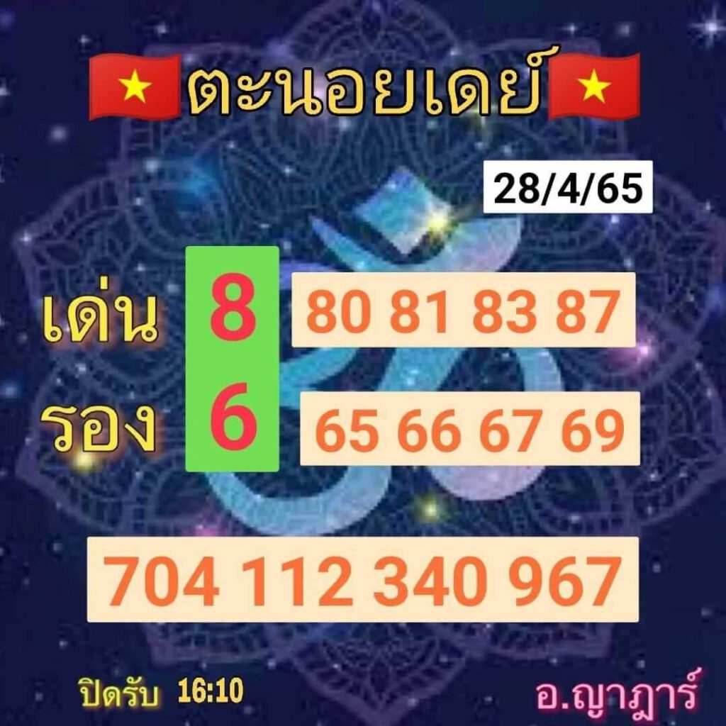 แนวทางหวยฮานอย 28/4/65 ชุดที่ 13