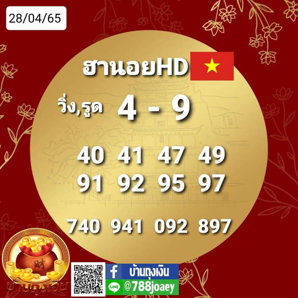 แนวทางหวยฮานอย 28/4/65 ชุดที่ 15