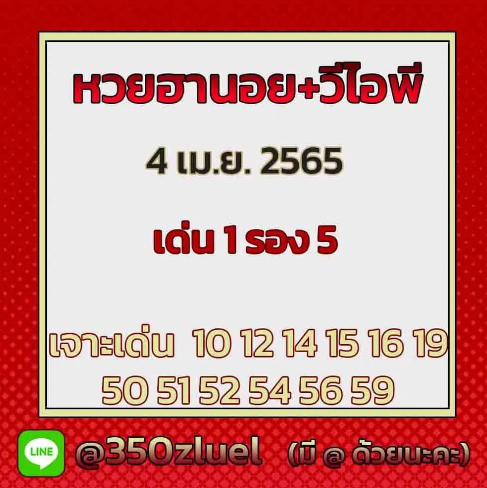 แนวทางหวยฮานอย 4/4/65 ชุดที่ 21