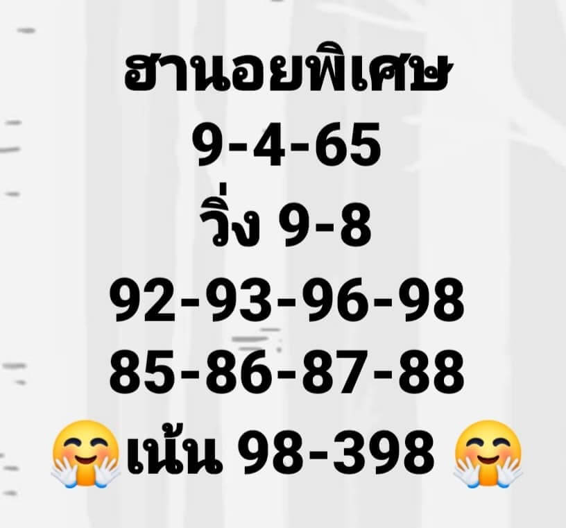 แนวทางหวยฮานอย 9/4/65 ชุดที่ 14