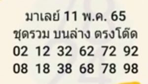 แนวทางหวยมาเลย์ 11/5/65 ชุดที่ 16