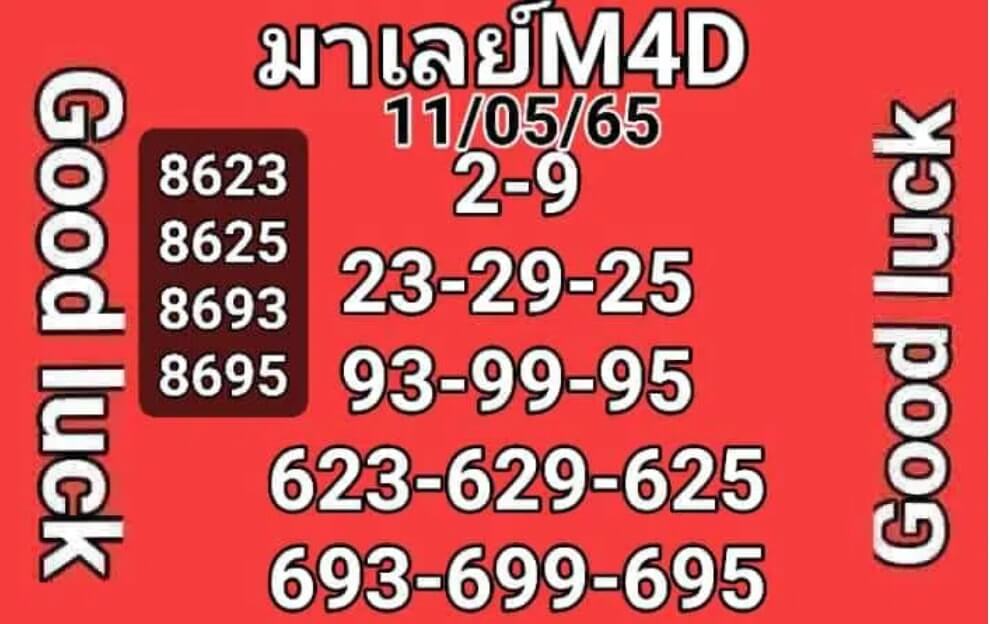 แนวทางหวยมาเลย์ 11/5/65 ชุดที่ 2