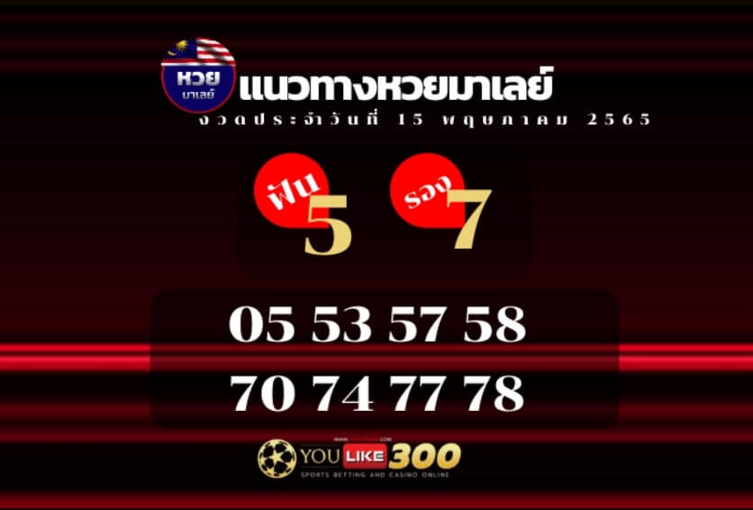 แนวทางหวยมาเลย์ 15/5/65 ชุดที่ 6