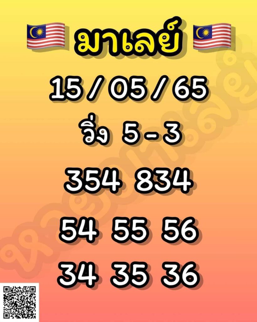 แนวทางหวยมาเลย์ 15/5/65 ชุดที่ 9