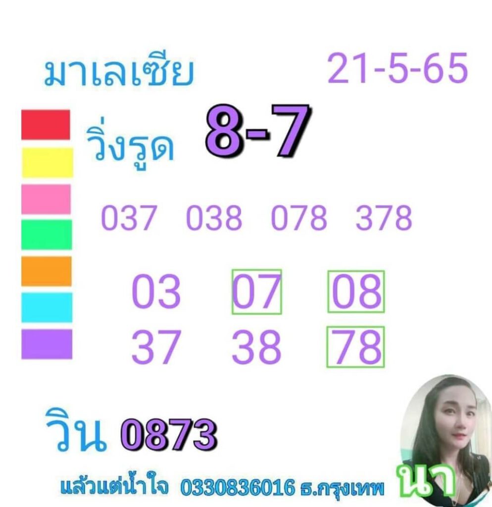 แนวทางหวยมาเลย์ 21/5/65 ชุดที่ 12