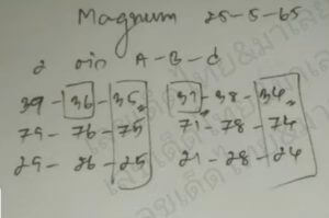 แนวทางหวยมาเลย์ 25/5/65 ชุดที่ 3