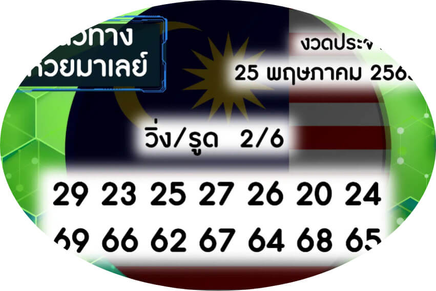 แนวทางหวยมาเลย์ 25/5/65 ชุดที่ 6