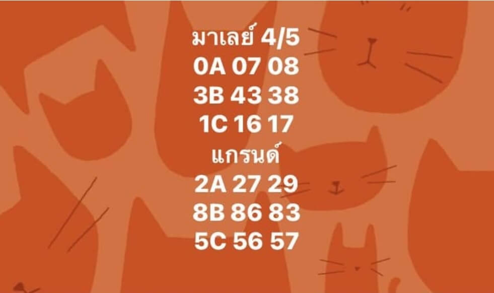 แนวทางหวยมาเลย์ 4/5/65 ชุดที่ 11